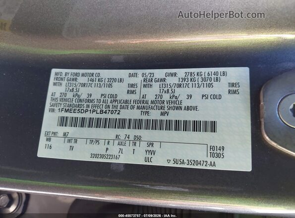 1FMEE5DP1PLB47072 2023 FORD BRONCO Серый Вид подкапотного пространства