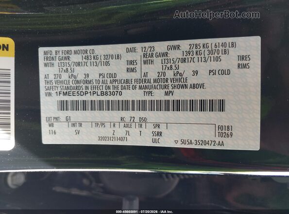 1FMEE5DP1PLB83070 2023 FORD BRONCO Черный Вид подкапотного пространства