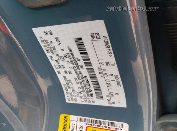 1FMEE5DP4NLB34829 2022 FORD BRONCO Blue VIN sticker view