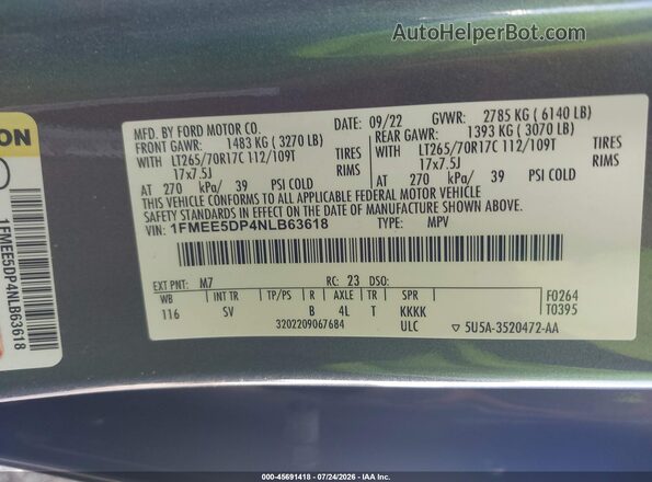 1FMEE5DP4NLB63618 2022 FORD BRONCO Gray Engine compartment view