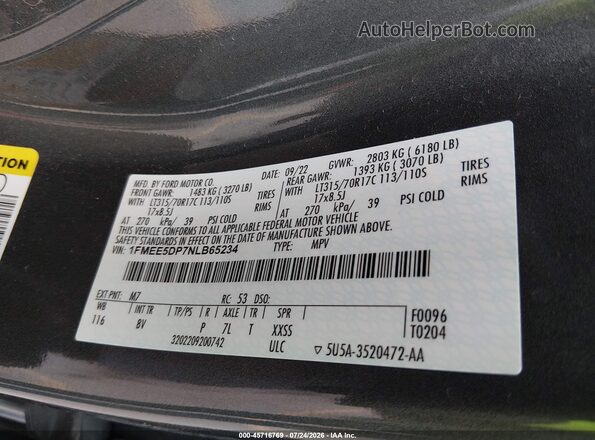 1FMEE5DP7NLB65234 2022 FORD BRONCO Gray Widok komory silnika