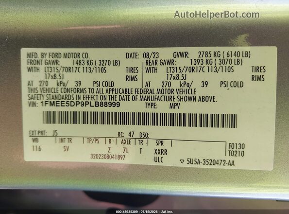 1FMEE5DP9PLB88999 2023 FORD BRONCO Gray Widok komory silnika