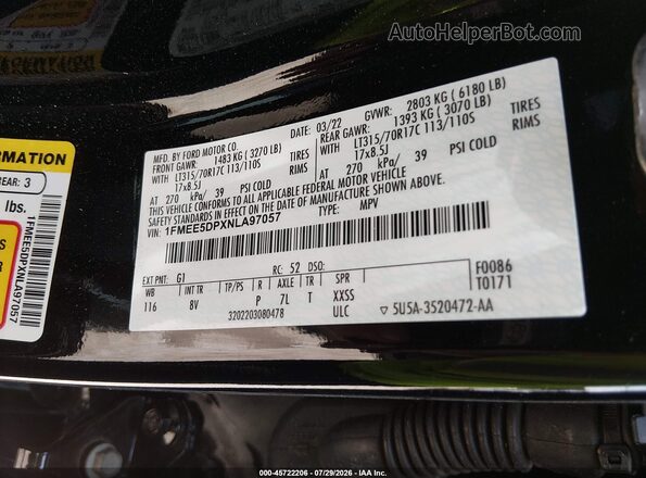 1FMEE5DPXNLA97057 2022 FORD BRONCO Black Vista del compartimento del motor