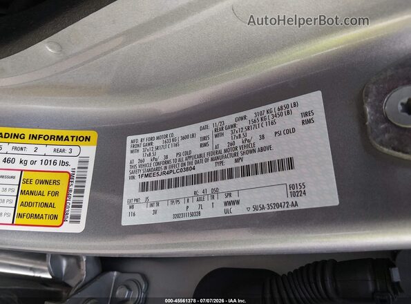 1FMEE5JR4PLC03804 2023 FORD BRONCO Silver ძრავის განყოფილების ხედი
