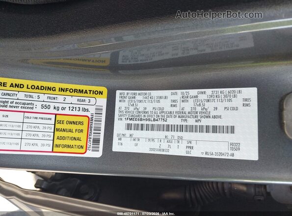 1FMEE6BH9SLB47752 2025 FORD BRONCO Серый Вид подкапотного пространства