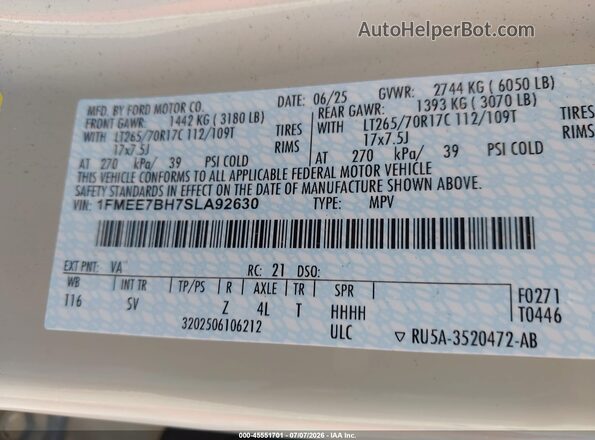 1FMEE7BH7SLA92630 2025 FORD BRONCO Бежевый Вид подкапотного пространства