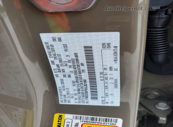 1FMEE8BP8SLB21680 2025 FORD BRONCO Tan VIN კოდის სტიკერის ხედი