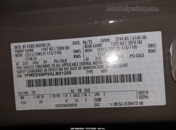 1FMEE8BP9SLB01258 2025 FORD BRONCO Brown Widok komory silnika
