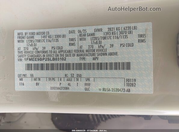 1FMEE9BP2SLB03102 2025 FORD BRONCO Tan Vista del compartimento del motor