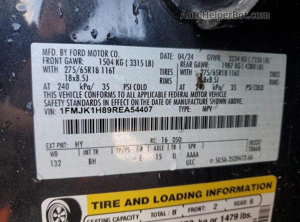 1FMJK1H89REA54407 2024 FORD EXPEDITION Gray VIN կոդի պիտակի տեսք