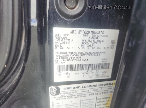 1FMJK1KT5GEF17296 2016 FORD EXPEDITION Black VIN sticker view