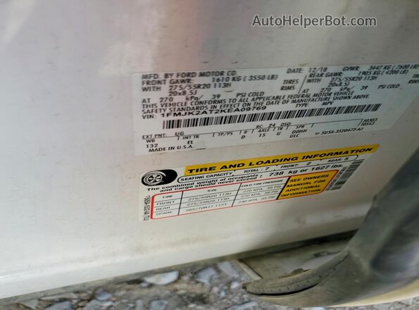 1FMJK2AT2KEA09769 2019 FORD EXPEDITION White 360 interior view