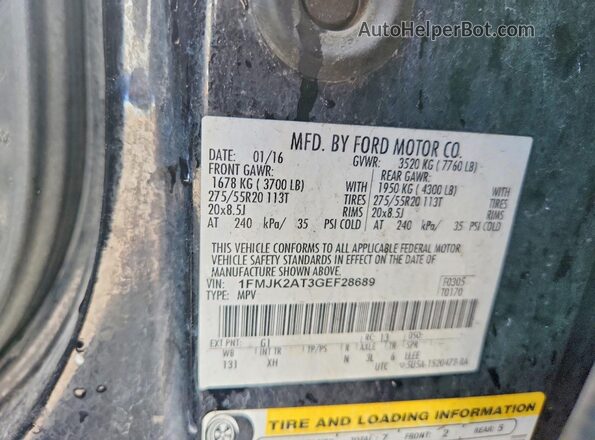 1FMJK2AT3GEF28689 2016 FORD EXPEDITION Black Widok wnętrza 360 stopni