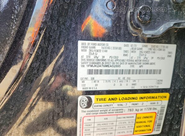 1FMJK2AT6MEA52885 2021 FORD EXPEDITION Black ძრავის განყოფილების ხედი
