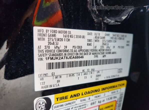 1FMJK2AT8JEA68646 2018 FORD EXPEDITION Black VIN կոդի պիտակի տեսք