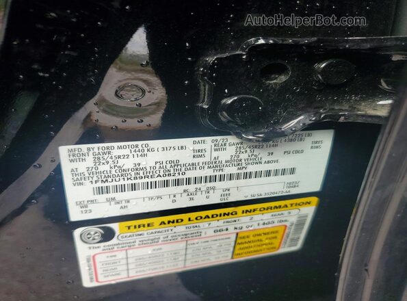 1FMJU1K89REA08210 2024 FORD EXPEDITION Black VIN sticker view