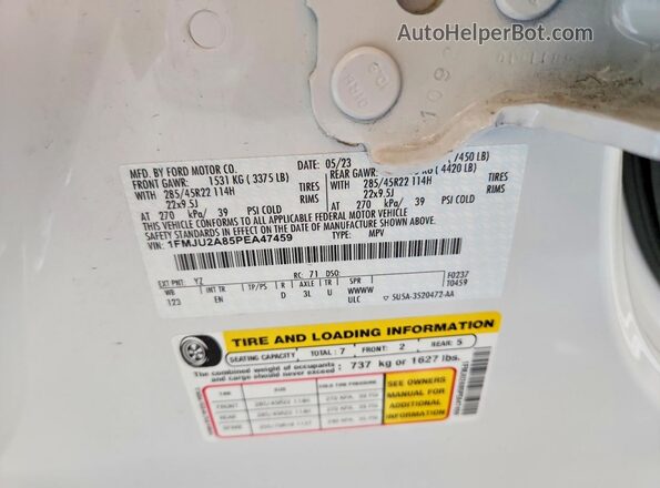 1FMJU2A85PEA47459 2023 FORD EXPEDITION White სალონის 360-გრადუსიანი ხედი