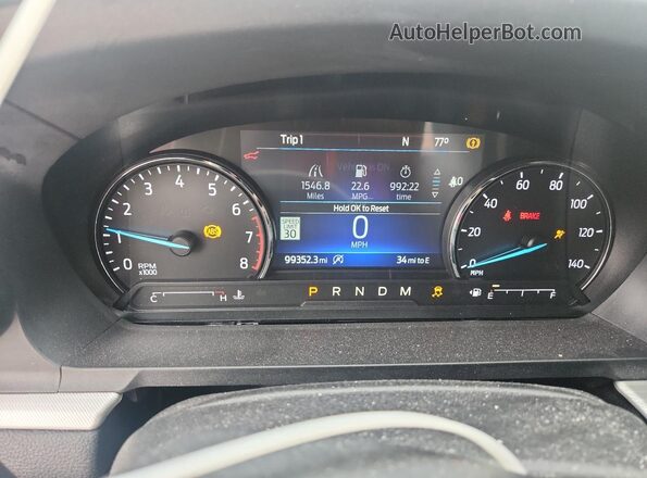 1FMSK7DH0LGA77194 2020 FORD EXPLORER Серый Вид щитка приборов