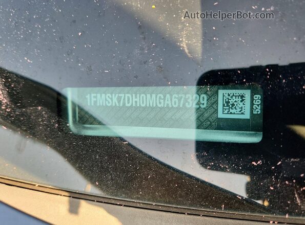 1FMSK7DH0MGA67329 2021 FORD EXPLORER Silver VIN კოდის სტიკერის ხედი
