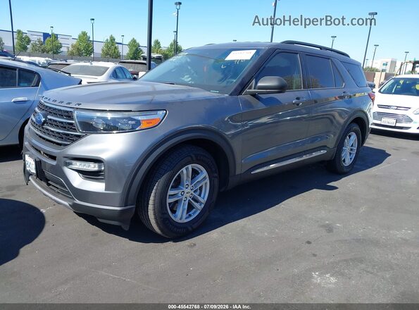 1FMSK7DH1MGA05759 2021 FORD EXPLORER Gray წინა მარცხენა ხედი სამი მეოთხედიდან