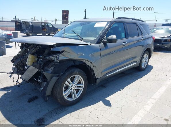 1FMSK7DH2MGA62715 2021 FORD EXPLORER Gray წინა მარცხენა ხედი სამი მეოთხედიდან