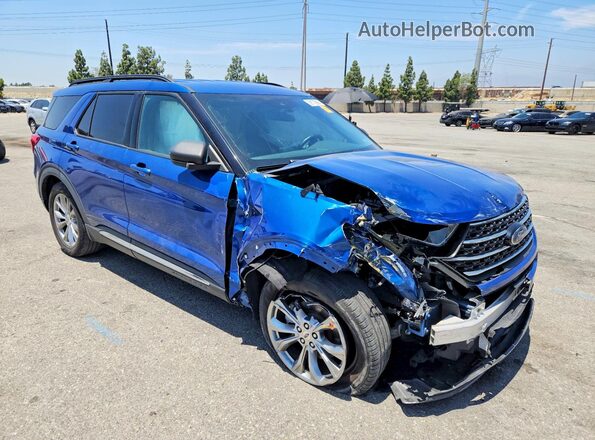 1FMSK7DH6LGA16500 2020 FORD EXPLORER Blue Delantero derecho