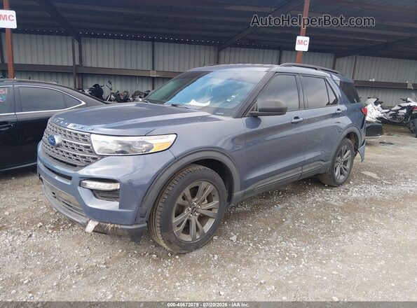 1FMSK7DH6MGB67726 2021 FORD EXPLORER Light Blue Передняя левая четверть