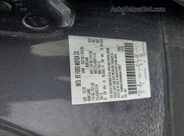 1FMSK7DH6NGA79597 2022 FORD EXPLORER Угольный Вид наклейки с VIN-кодом