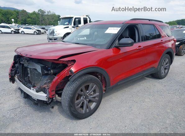 1FMSK7DH7MGC47892 2021 FORD EXPLORER Red Vista tres cuartos delantera izquierda