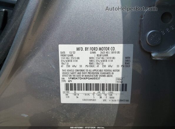 1FMSK7DHXPGA05537 2023 FORD EXPLORER Silver Engine compartment view