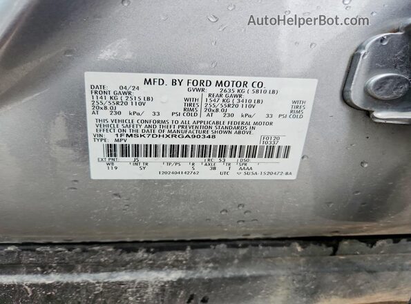 1FMSK7DHXRGA90348 2024 FORD EXPLORER Silver Вид наклейки з VIN-кодом