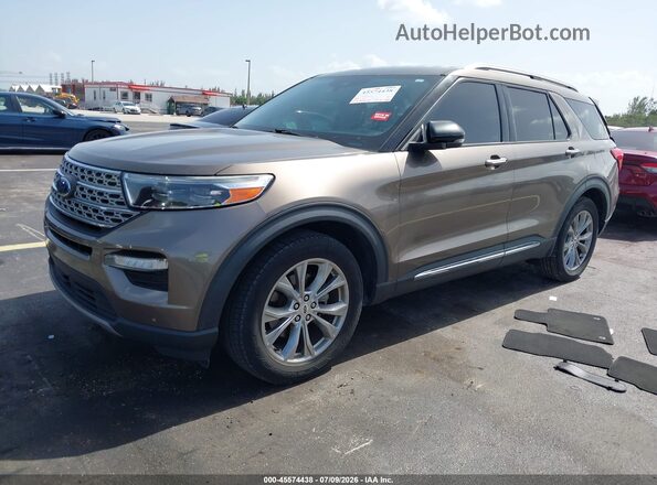 1FMSK7FH6MGC27954 2021 FORD EXPLORER Gray Vista tres cuartos delantera izquierda