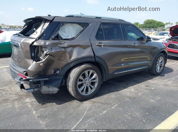 1FMSK7FH6MGC27954 2021 FORD EXPLORER Gray Trasero derecho