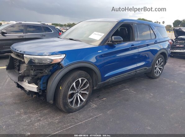 1FMSK7KH2NGC05263 2022 FORD EXPLORER Синий Передняя левая четверть