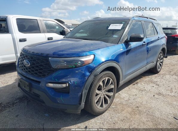 1FMSK7KH2NGC10270 2022 FORD EXPLORER Blue წინა მარცხენა ხედი სამი მეოთხედიდან