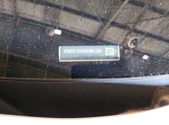 1FMSK7KH3NGB61385 2022 FORD EXPLORER White VIN կոդի պիտակի տեսք