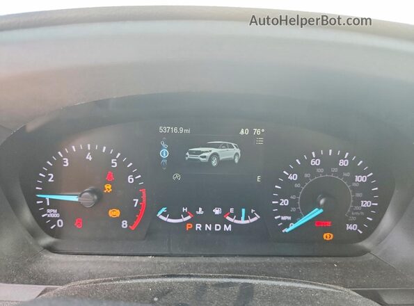 1FMSK8BH9LGC42927 2020 FORD EXPLORER White Вид щитка приладів