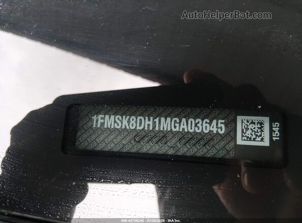 1FMSK8DH1MGA03645 2021 FORD EXPLORER Black Widok komory silnika