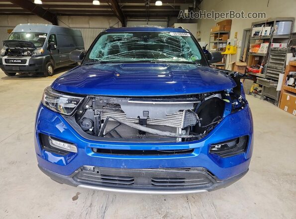 1FMSK8DH2MGB20196 2021 FORD EXPLORER Blue Vista frontal