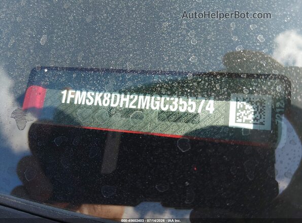 1FMSK8DH2MGC35574 2021 FORD EXPLORER Красный Вид подкапотного пространства