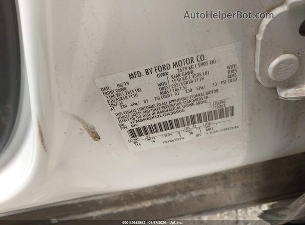 1FMSK8DH3LGA36905 2020 FORD EXPLORER White Vista del compartimento del motor