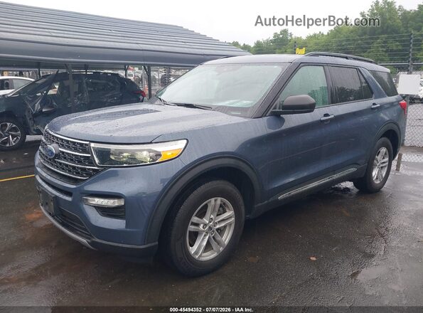 1FMSK8DH4MGC20042 2021 FORD EXPLORER Blue წინა მარცხენა ხედი სამი მეოთხედიდან