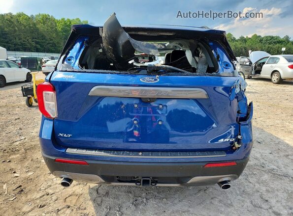 1FMSK8DH5NGB53744 2022 FORD EXPLORER Blue Rear view