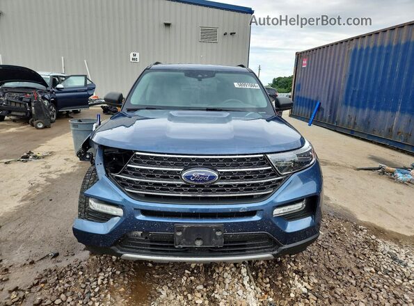 1FMSK8DH6LGC69757 2020 FORD EXPLORER Blue Front view