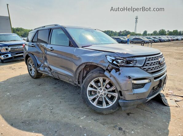 1FMSK8FH0MGB03538 2021 FORD EXPLORER Gray Delantero derecho