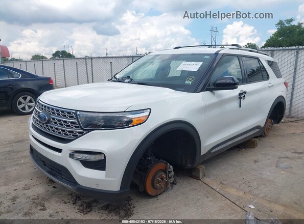 1FMSK8FH2MGC28797 2021 FORD EXPLORER White წინა მარცხენა ხედი სამი მეოთხედიდან