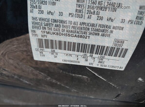 1FMUK8DH5SGA68021 2025 FORD EXPLORER Black Շարժիչի բաժամունքի տեսք