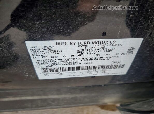 1FMWK8GC5SGA09642 2025 FORD EXPLORER Черный Вид наклейки с VIN-кодом