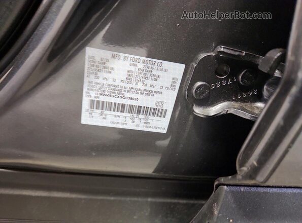 1FMWK8GCXSGC58020 2025 FORD EXPLORER Gray Vista de la etiqueta del VIN