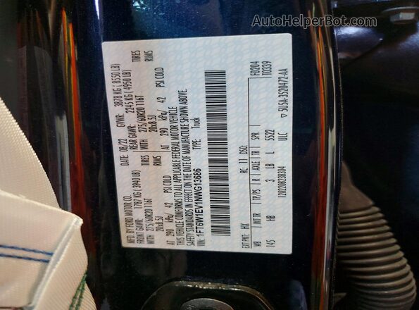1FT6W1EV1NWG13686 2022 FORD F150 Blue Widok komory silnika